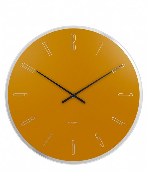 Karlsson  Wall Clock Mirror Numbers Glass Ochre Yellow (KA5800YE)