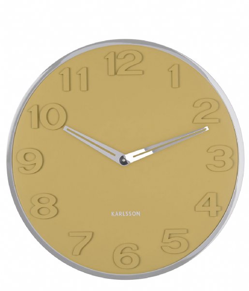 Karlsson  Wall Clock New Original Numbers Mustard Yellow (KA5759YE)