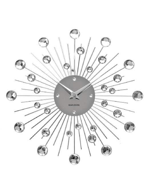 Karlsson  Wall Clock Sunburst Crystal Medium Silver (KA4860)