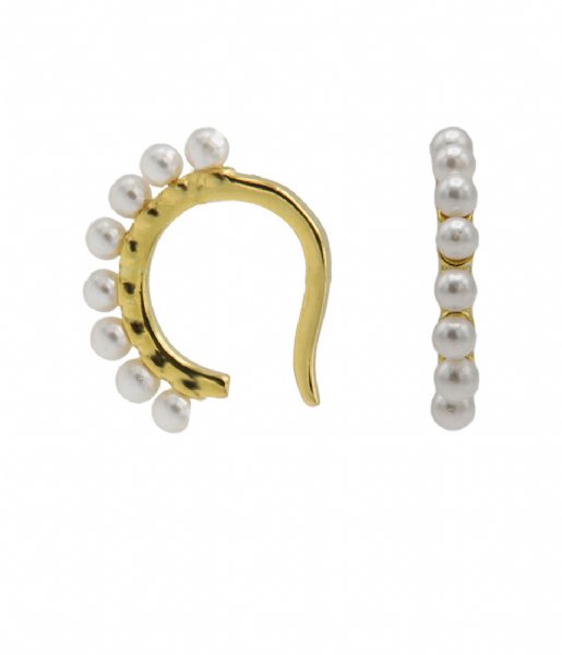 Karma  Earcuff Plain Pearls by Piece Zilver Goldplated (M3219GP)