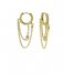 KarmaZirconia Hinged Hoops Double Chain Zilver Goldplated (M3168GP)