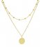 Karma  Karma Double Necklace Dots Disc Zilver Goldplated (T82)