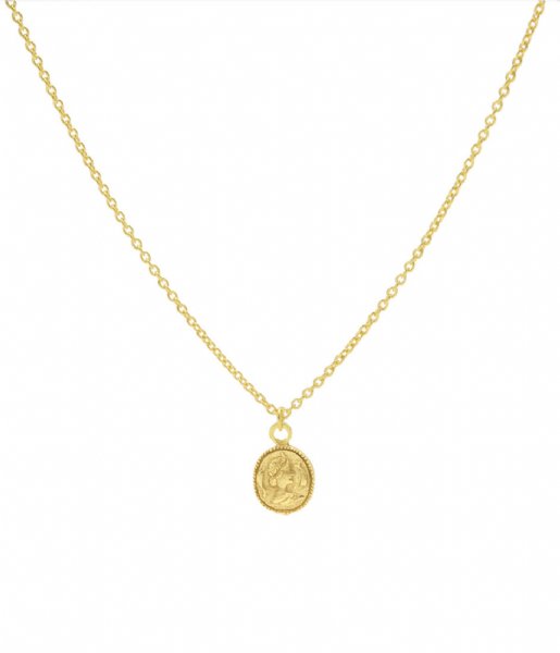 Karma  Karma Necklace Coin Zilver Goldplated (T37)
