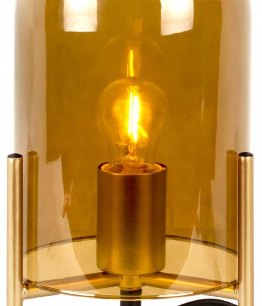 Leitmotiv Bordslampa Table lamp Glass Bell gold frame Moss Green (LM1979MG)