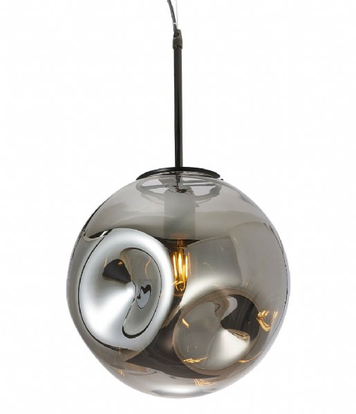 Leitmotiv Hängande lampa Pendant lamp Blown glass round Gun metal (LM1932GM)