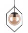 Leitmotiv Hängande lampa Pendant lamp Diamond Framed glass Amber brown (LM1884BR)