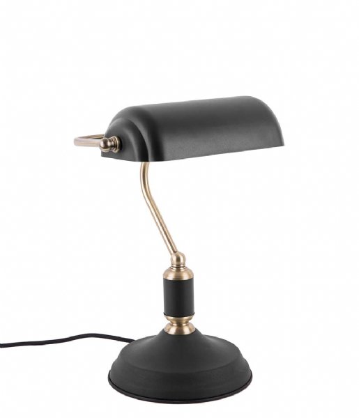 Leitmotiv Bordslampa Table lamp Bank iron black with antique gold plated (LM1890BK)