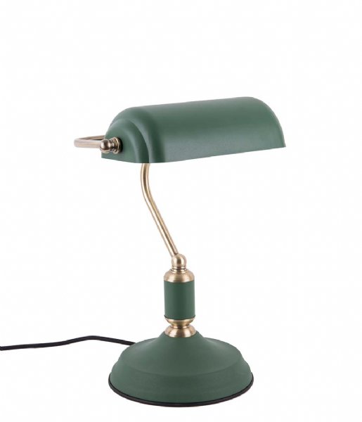 Leitmotiv Bordslampa Table lamp Bank iron green with antique gold plated (LM1890GR)