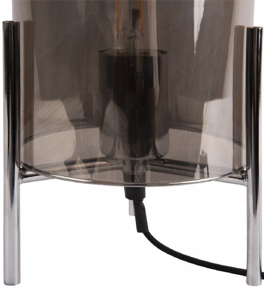 Leitmotiv Bordslampa Table lamp Glass Bell grey chrome frame Chrome (LM1979GY)