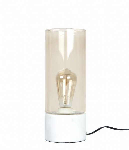 Leitmotiv Bordslampa Table lamp Lax marble base brown glass (LM1315)