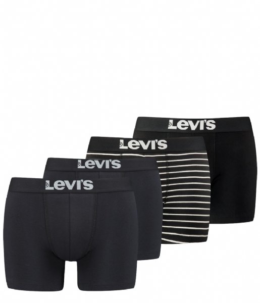 Levi's  Solid Basic Boxer And Vintage Stripe 4-Pack Black White (002)