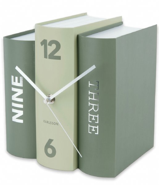 Karlsson  Table Clock Book Tones Paper Green (KA5756GR)
