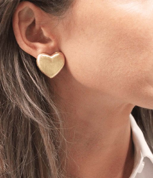 LOTT Gioielli  Classic Earring Heart Medium Gold Brushed
