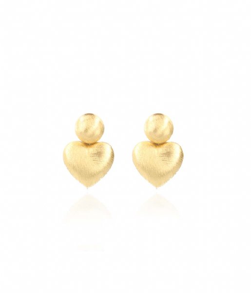 LOTT Gioielli  Classic Earring Heart Small Gold Brushed