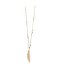 Orelia  Orelia Beaded Station & Feather Necklace Pale Gold gold colored