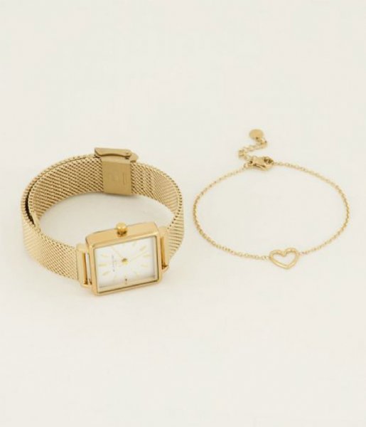 My Jewellery  Giftbox horloge en armbandje Goudkleurig (1200)