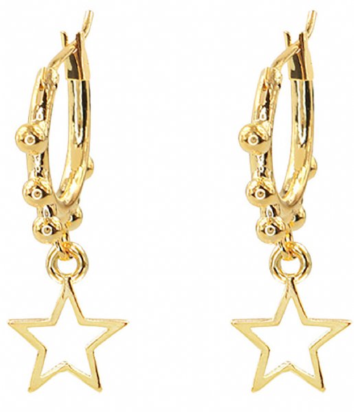 My Jewellery  Open Star Earrings Dots goudkleurig (1200)