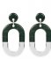 My Jewellery  Bicolor Oval Earrings donkergrijs (1075)