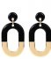 My Jewellery  Bicolor Oval Earrings zwart (1100)
