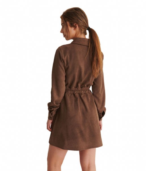 NA-KD  Belted Mini Dress Dark Brown