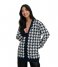 NA-KD  Houndstooth Long Cardigan Navy Comb