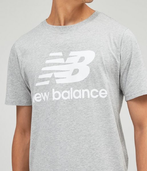 New Balance  Essentials Stacked Logo Tee Athletics Grey (AG)