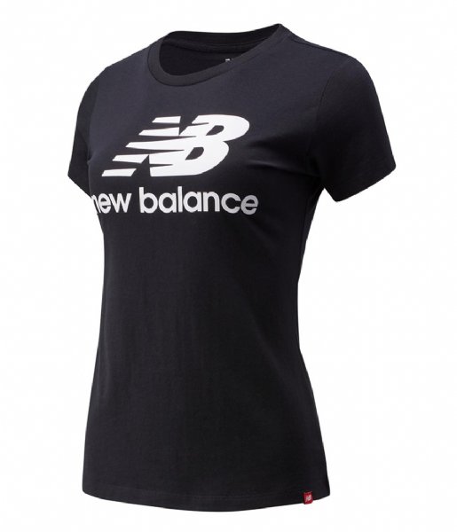 New Balance  NB Essentials Stacked Logo Tee Black (BK)