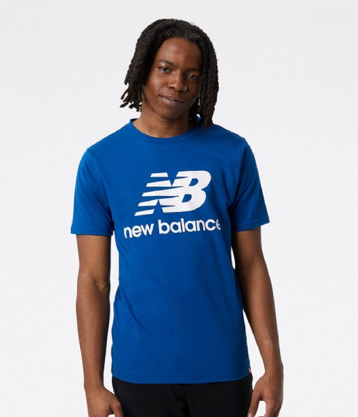 New Balance  Essentials Stacked Logo Tee Blue (BGV)