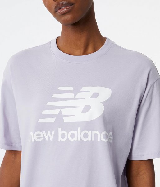 New Balance  NB Essentials Stacked Logo Tee Grey Violet (GRV)