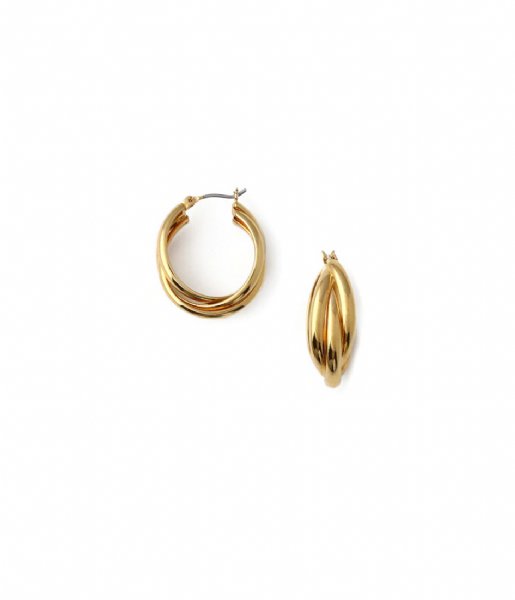 Orelia  Interlocking Hoop Earring Gold colored