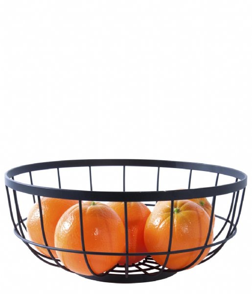 Present Time  Fruit basket Open Grid metal black (PT3018BK)
