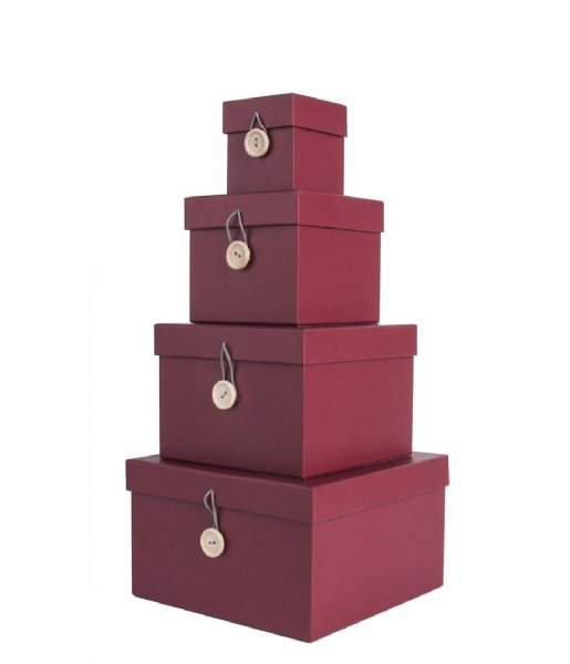 Present Time  Storage box set Uniform paper Stone red (PT3282RD)
