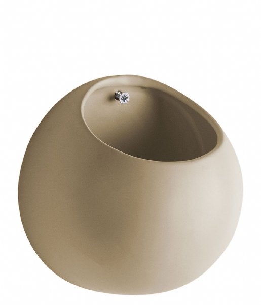Present Time  Wall plant pot Globe ceramic matt Warm Grey (PT3382WG)