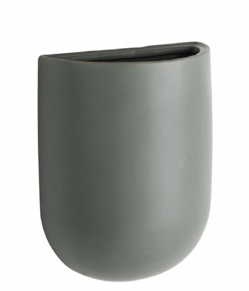 Present Time  Wall Plant Pot Oval Ceramic Matt green (PT3383GR)
