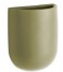 Present Time  Wall Plant Pot Oval Ceramic Matt Olive Green (PT3383OG)
