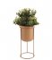 Present Time  Plant pot Tub on stand large iron Caramel brown (PT3467BR)