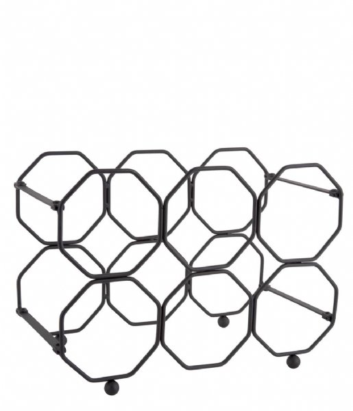 Present Time  Wine rack Honeycomb foldable iron black (PT3474BK)