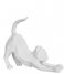 Present TimeStatue Origami Cat stretching polyresin matt white (PT3491WH)