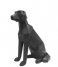 Present Time  Statue Origami Dog sitting polyresin matt Black (PT3495BK)