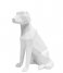 Present Time  Statue Origami Dog sitting polyresin matt White (PT3495WH)