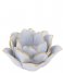 Present Time ljusstake Candle holder Flower big porcelain White (PT3508WH)
