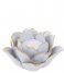 Present Time ljusstake Candle holder Flower big porcelain White (PT3508WH)