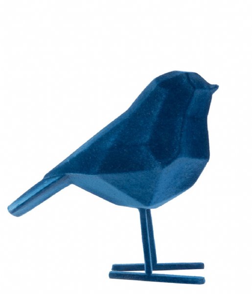 Present Time  Statue bird small polyresin Flocked Dark Blue (PT3550BL)