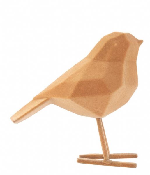 Present Time  Statue bird small polyresin Flocked Brown (PT3550BR)