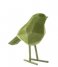 Present Time  Statue bird small polyresin Flocked Dark Green (PT3550GR)