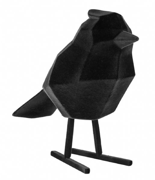 Present Time  Statue bird large polyresin flocked Flocked Black (PT3551BK)