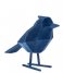Present Time  Statue bird large polyresin flocked Flocked Dark Blue (PT3551BL)
