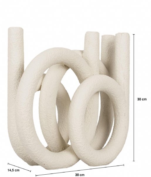 Present Time  Candle holder Rings polyresin Q4-20 Ivory (PT3613WH)