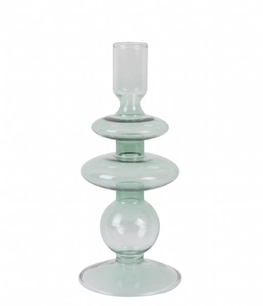 Present Time ljusstake Candle holder Glass Art rings medium Green (PT3635GR)