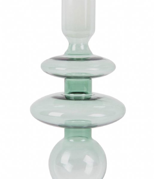 Present Time ljusstake Candle holder Glass Art rings medium Green (PT3635GR)